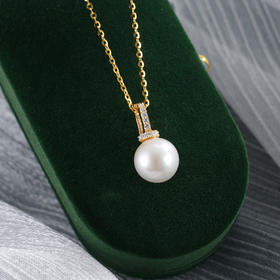 子佩集【月照星河】银S925珍珠惜王妃吊坠【YP0495】9mm珠双色吊球一字（不含链）2601