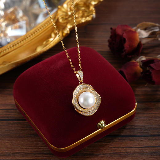 子佩集【玫瑰心语】银S925珍珠惜王妃套链【P1824】9.8mm珠双色玫瑰花朵2601 商品图11