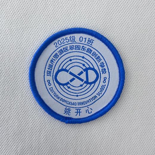 定制深圳市罗湖区翠园东晓创新学校织唛带胶学生姓名贴徽章包邮 商品图0