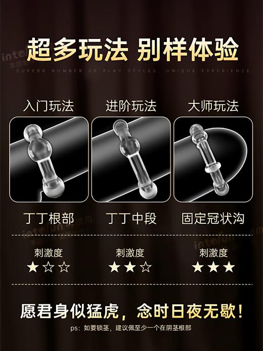 谜姬 入体刺激环情趣环延时持久锁精 入珠阴茎环6珠/18珠套环 商品图1