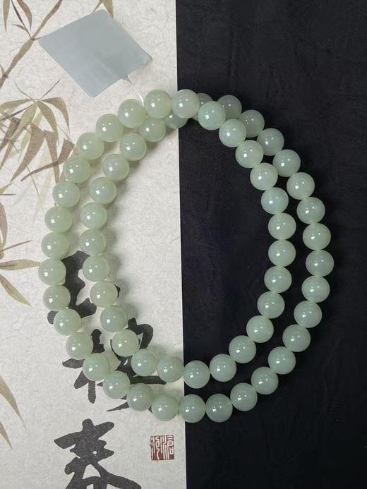 【快抱】【于田产和田玉于田料青白玉8mm项链】出证书，发货1~5天，48小时鉴赏期 商品图0