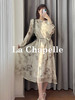 专柜实拍【古风清冷感】拉夏贝尔/La Chapelle含莱赛尔！高级气质圆领后两粒扣水墨画晕染垂感连衣裙 商品缩略图2