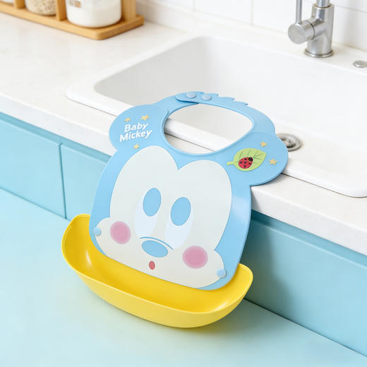 日本锦化成Nishiki迪士尼米奇婴幼儿围兜 立体口袋防水围嘴 商品图5