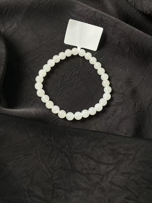 【快抱】【于田产和田玉于田料白玉6mm 手串】出证书，发货1~5天，48小时鉴赏期 商品图1