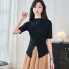 米思阳2024夏季新款设计感纯色通勤短袖毛衣简约风气质上衣1146/1076 商品缩略图2