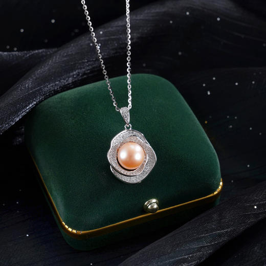 子佩集【玫瑰心语】银S925珍珠惜王妃套链【P1824】9.8mm珠双色玫瑰花朵2601 商品图10