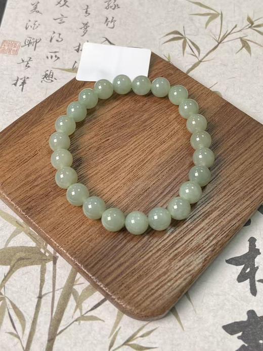 【快抱】【于田产和田玉于田料青白玉8mm手串】出证书，发货1~5天，48小时鉴赏期 商品图2