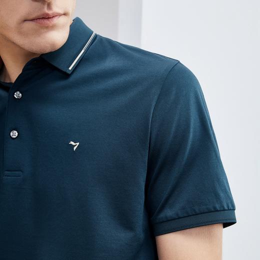 柒牌含桑蚕丝短袖Polo衫男夏季新款凉感百搭舒适男士翻领T恤	124T70590 商品图5