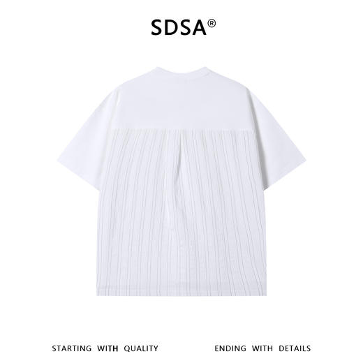 SDSA男装2026新款高贵轻奢潮牌撞色拼接口袋圆领短袖T恤百搭宽松 商品图1