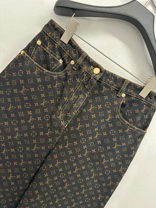 女款logo印花牛仔裤长裤he 商品图2