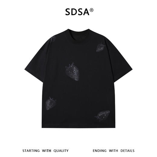 SDSA男装2026新款高贵轻奢潮牌复古草莓印花圆领短袖T恤百搭上衣 商品图0