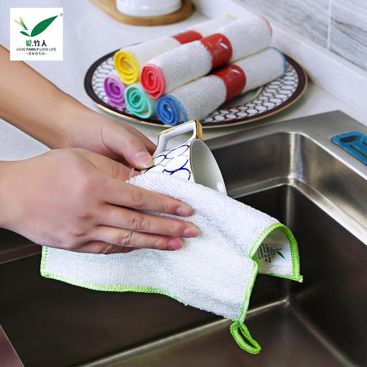 爱竹人 白色全竹洗碗巾5件套 AZR-MJBS5JT 商品图3