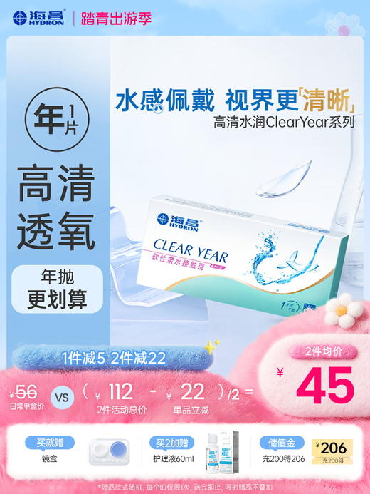 【蓝片】海昌高清水润年抛1片装 商品图0