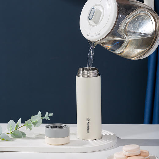 西屋 尊悦随行保温杯素雅白450mL WB452-CNW 商品图1