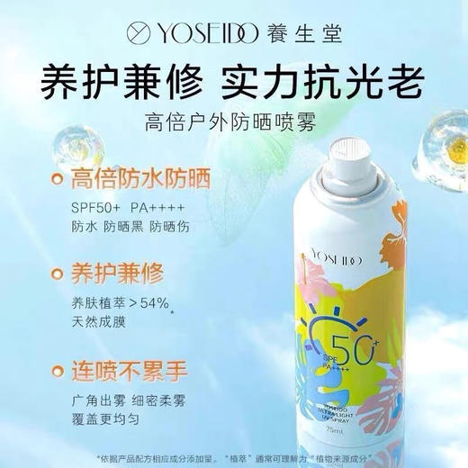 养生堂清爽倍护防晒喷雾SPF50+PA++++ 商品图0