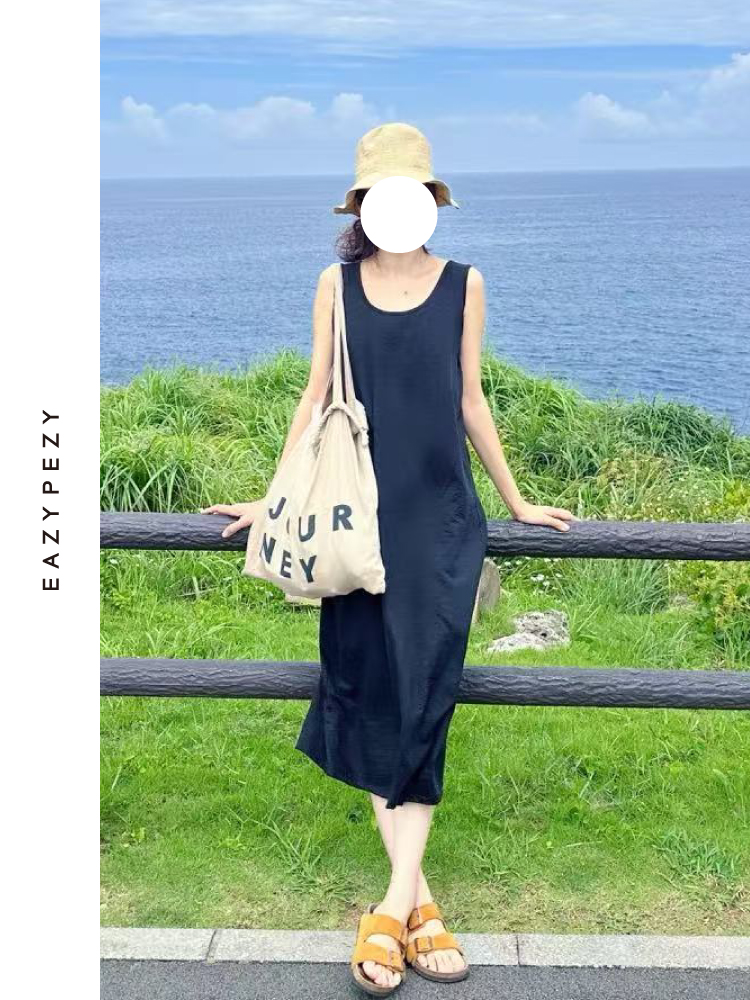 亚麻和天丝羊毛无袖连衣裙