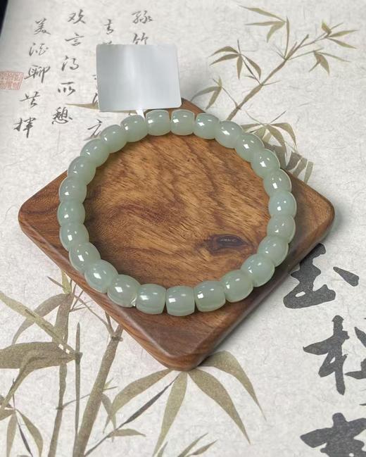 【快抱】【于田产和田玉于田料青白玉7*8直切手串】出证书，发货1~5天，48小时鉴赏期 商品图2