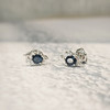 铂金镶蓝宝石耳钉 商品缩略图0