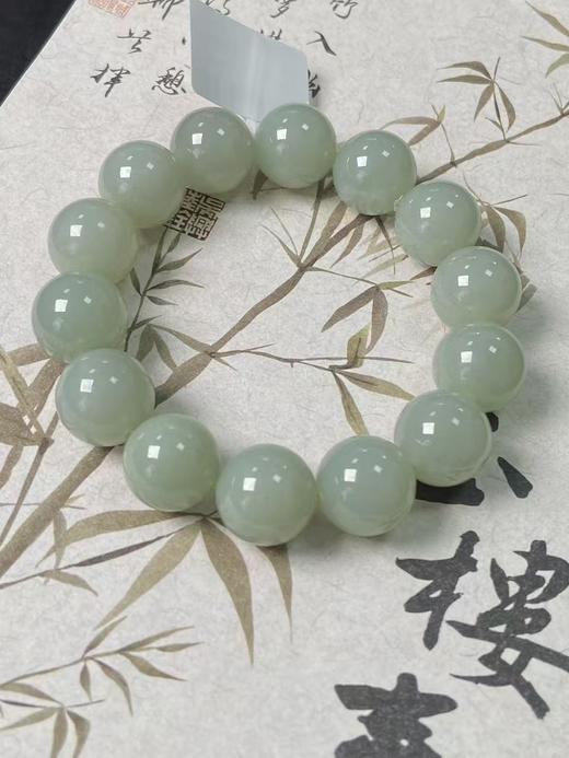 【快抱】【于田产和田玉于田料青白玉16mm手串】出证书，发货1~5天，48小时鉴赏期 商品图3