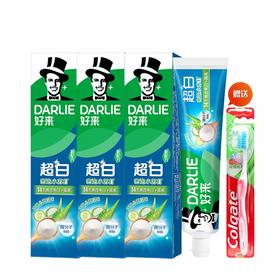 好来 新升级超白小苏打牙膏140g*3支+高露洁牙刷1支 hlxs03y1
