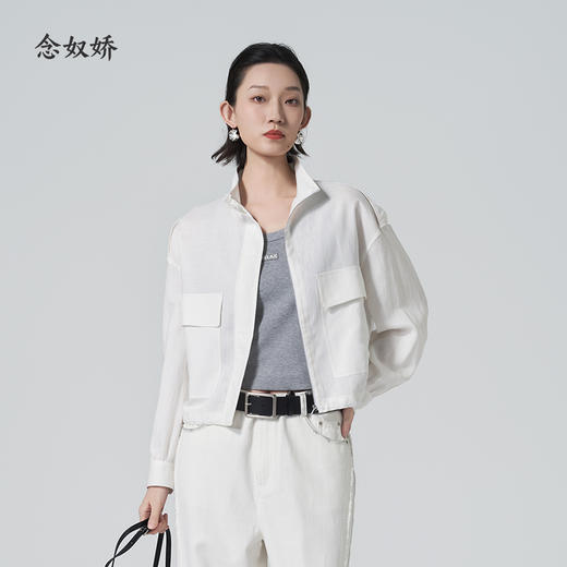 【商场同款】CNJ6312 “ 调温外套 ”  莱赛尔遇见亚麻 是春夏清爽的心动信号 商品图0