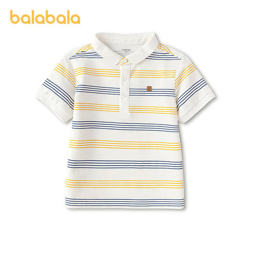 【商场同款】巴拉巴拉儿童短袖t恤男童2026新款夏季撞色条纹上衣 商品图4
