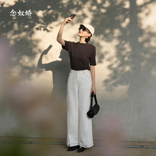 【商场同款】CNT6339 “ 云舞白牛仔 ” 高支棉牛仔柔软舒适 自然抽穗毛边时髦有调性 商品图5