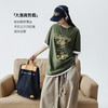 马登美式复古墨绿色圆领纯棉宽松版落肩袖印花短袖T恤上衣女士夏 商品缩略图2