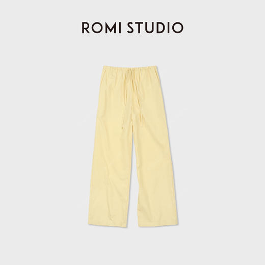 ROMI STUDIO"松弛随性"全棉高密高支纸感阔腿休闲裤 RWDSX62310 商品图5