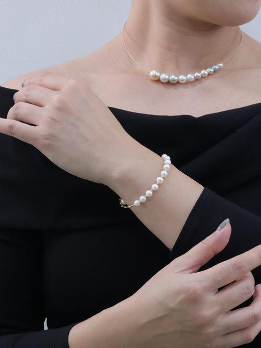 【挚友限定】竹节-18k金akoya珍珠手镯 6-7mm 商品图1