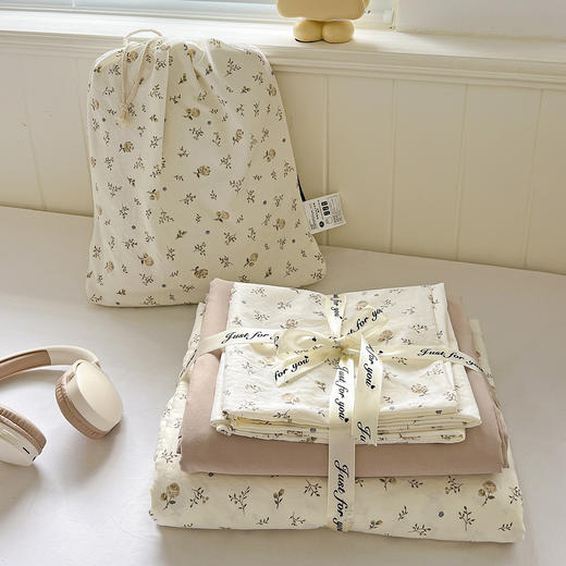 【A类母婴级40支四件套】夏季韩系古法水洗棉四件套被套床单床笠 商品图3