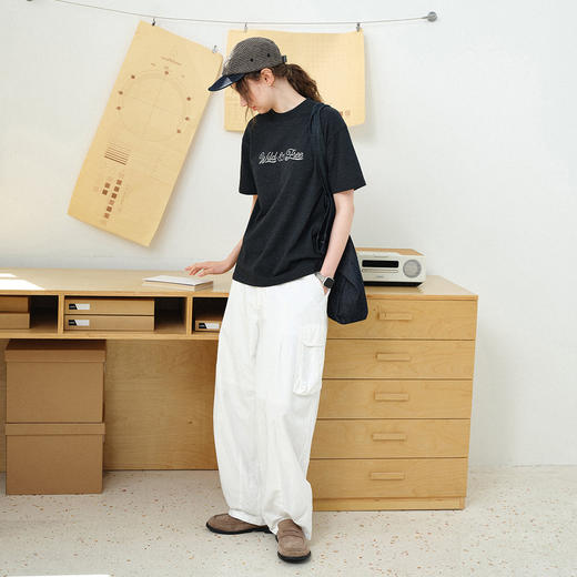 714street复古质感花纱面料短袖2026夏季短宽版型老钱风情侣T恤男 商品图2