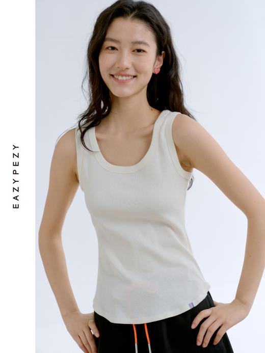 长绒棉真丝羊毛罗纹背心 商品图2