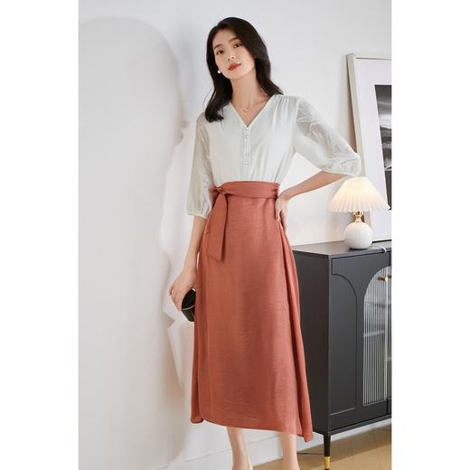 米思阳新款优雅气质时尚套装上衣+半裙套装中长款伞裙5M25BG3889 商品图0