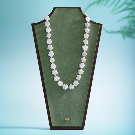 子佩集【花海相遇】银S925珍珠惜王妃项链【ZZXL009】11.5mm扁珠镀金巴洛克五瓣花2601 商品图1