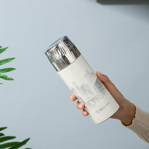 西屋 铭仕钢盖保温杯素雅白450mL WB453-CNW 商品图2