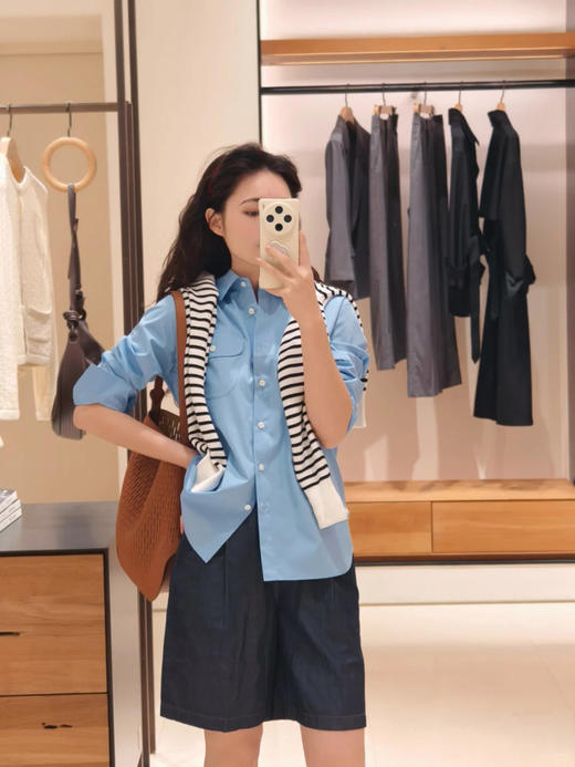 【高品质私服】【IC全棉府绸长袖衬衫】清新淡雅如春日晴空，温柔中带着活力，G1310-CC【无标出货 介意慎拍】 商品图5