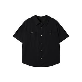 SDSA男装2026新款高贵轻奢极简风小众纯色短袖衬衫百搭时尚上衣