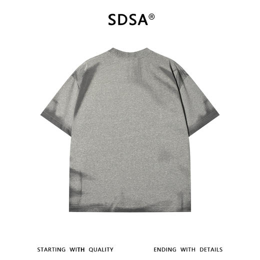 SDSA男装2026新款高贵轻奢韩系扎染简约缝线圆领短袖T恤百搭上衣 商品图1