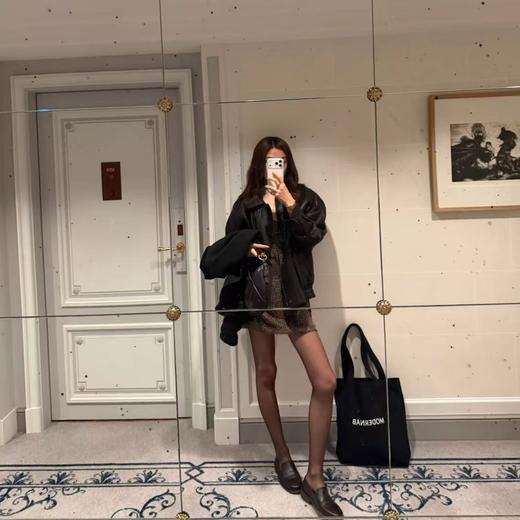 ROMI STUDIO“豹纹女士”100桑蚕丝薄纱蕾丝方领连衣裙 RWDRLY2932 商品图0