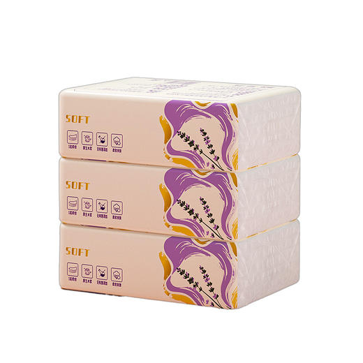 蓝漂 幽兰系列抽纸318张3包一提装 6922454360148-1 商品图0