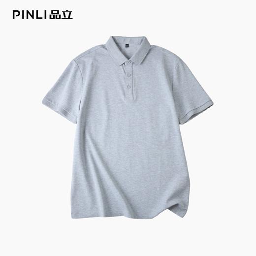 PINLI品立2026夏季新款纯色百搭款纽扣领短袖POLO衫男士上衣体恤GD262112070 商品图7
