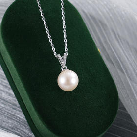 子佩集【月河星野】银S925珍珠惜王妃套链【P3028】9mm珠双色吊球V字2601