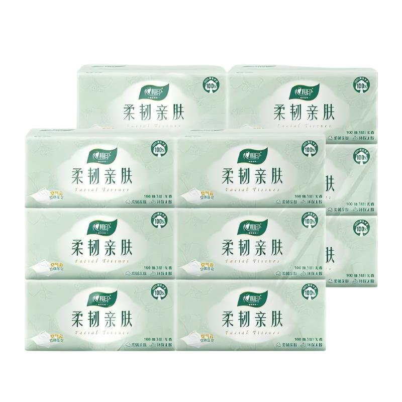 心相印 云感柔韧亲肤三层100抽12包塑装抽纸（6包*2提） ZTA0005593