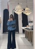 【门店同款】ENJOY秋季“浮光织影”露肩格子上衣 164900030 商品缩略图1