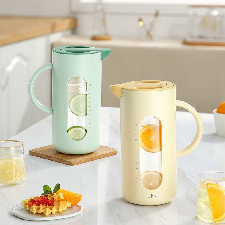 UKA 自开合冷水壶1.6L玻璃耐高温家用防爆防烫大容量夏季凉水壶茶扎壶【该商品不支持用券】
