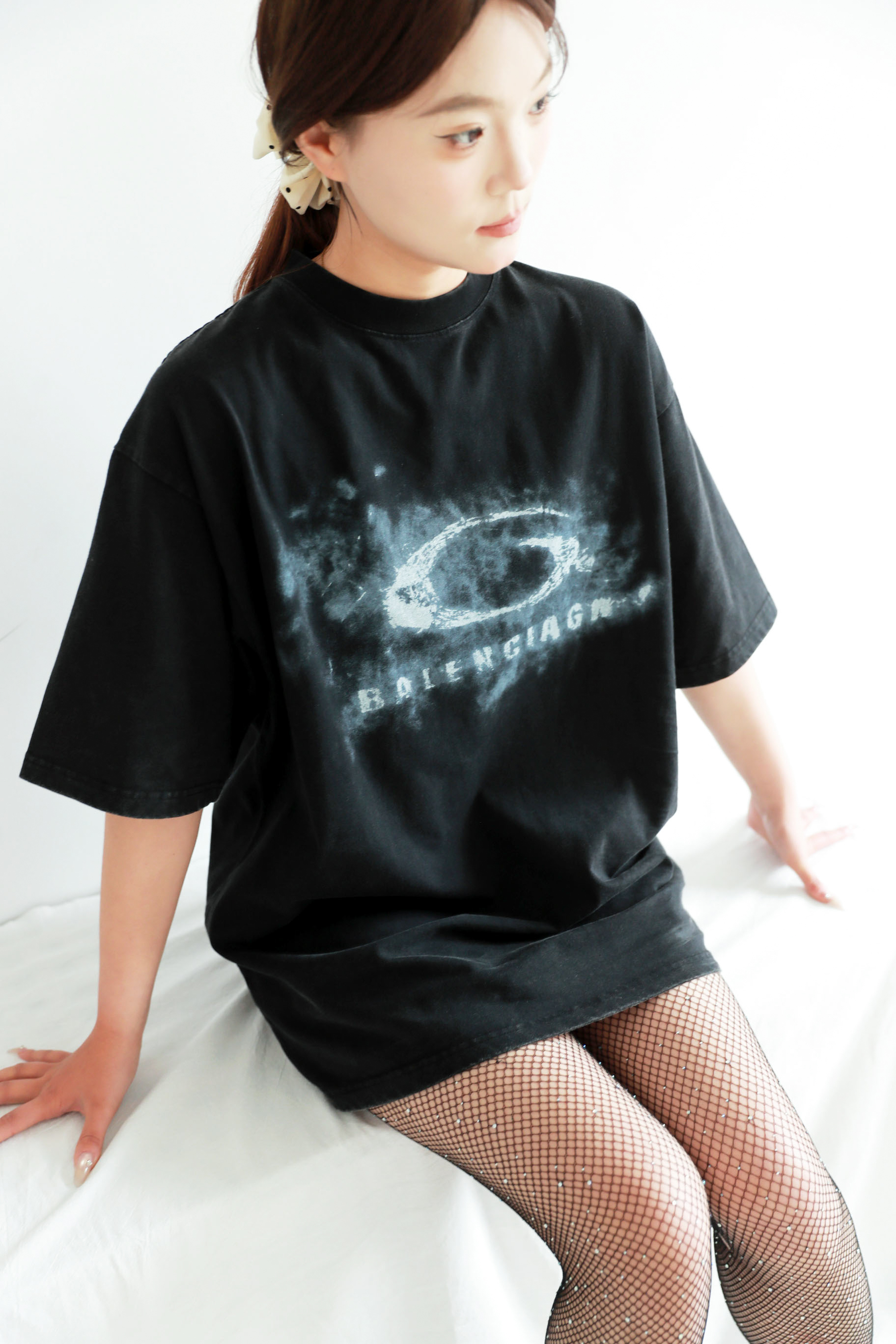 直接封神！！星云印花大tee，复古街头风美式宽松圆领t恤E032660