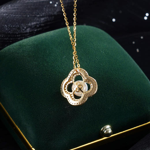 子佩集【好运加倍】银S925珍珠惜王妃套链【YP0065】7mm珠四叶草2601 商品图7