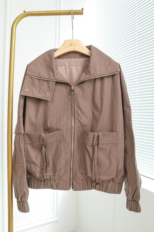 罗萨街区|高级感格纹哈灵顿夹克 商品图1