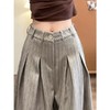 「老钱风~小众设计」条纹阔腿裤女春秋新款韩系设计感高腰显瘦垂坠感西装裤下装 商品缩略图0